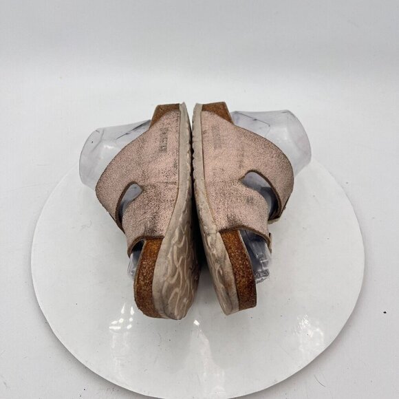 Birkenstock Arizona Women Size 7 Rose Gold Leather Slide Buckle Comfort Sandal - Picture 9 of 13